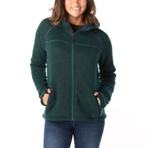 Smartwool Women's Hudson Trail Full Zip Fleece Sweater Sz M In Everglade Green
